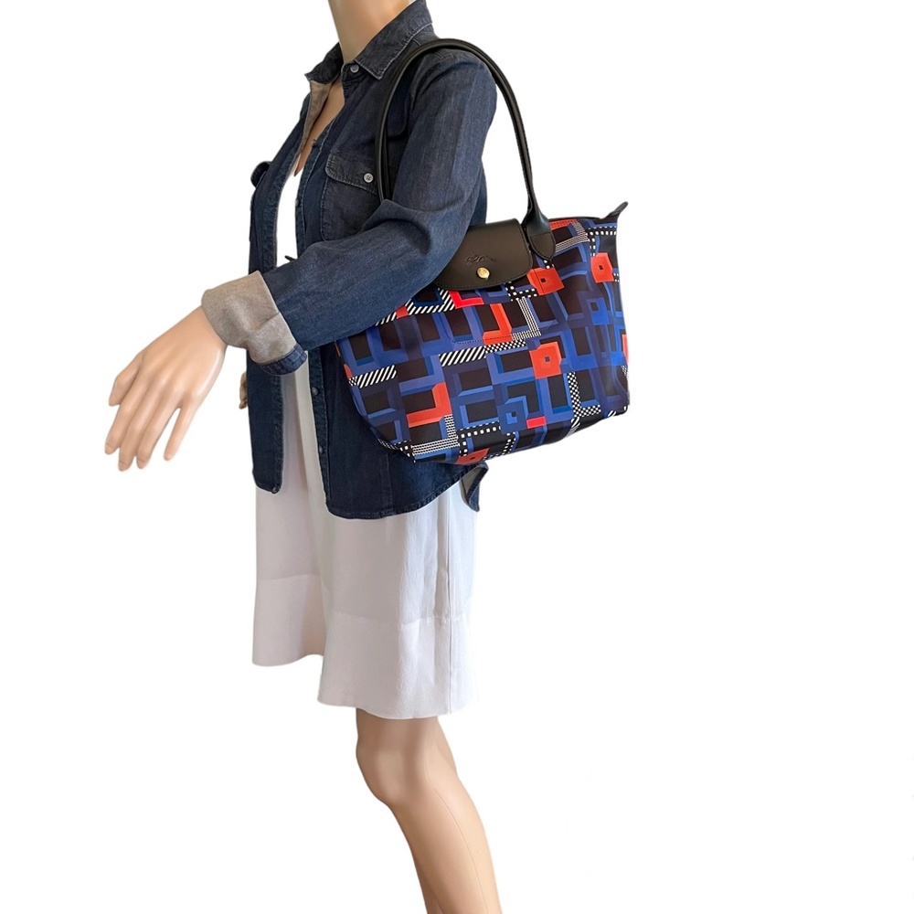 Longchamp Le Pliage Memphis ArtWalk Medium Tote Cobalt Blue - Picture 3 of 13